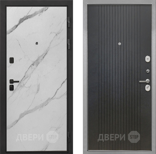 Входная металлическая Дверь Интекрон (INTECRON) Профит Black Мрамор Арктик ФЛ-295 Лофт черный в Краснознаменске