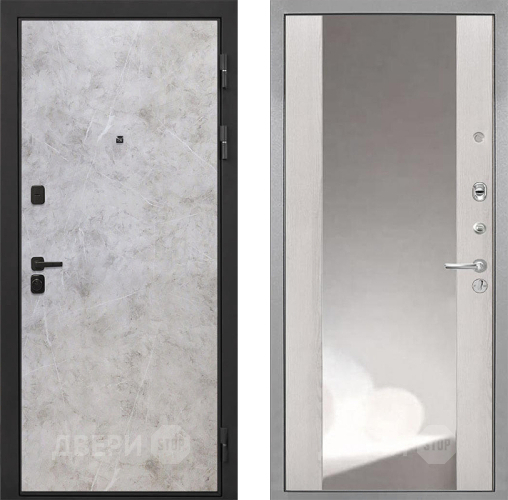 Дверь Интекрон (INTECRON) Профит Black Мрамор Светлый ФЛЗ-516 Зеркало Сосна белая в Краснознаменске