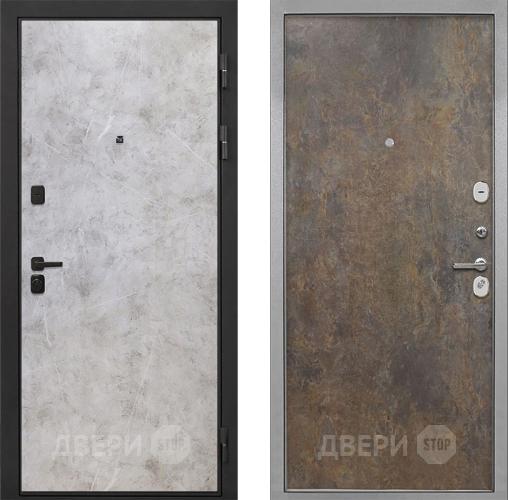 Входная металлическая Дверь Интекрон (INTECRON) Профит Black Мрамор Светлый Гладкая Гранж в Краснознаменске