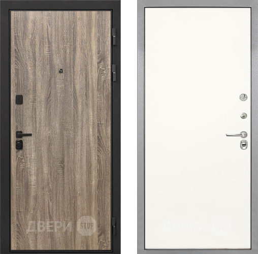 Входная металлическая Дверь Интекрон (INTECRON) Профит Black Дуб Турин Гладкая Слоновая кость в Краснознаменске