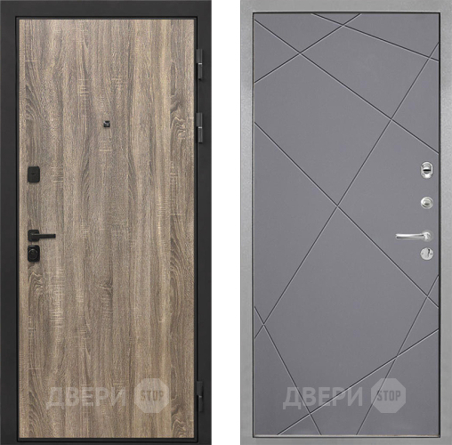 Входная металлическая Дверь Интекрон (INTECRON) Профит Black Дуб Турин Лучи-М Графит софт в Краснознаменске