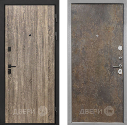 Входная металлическая Дверь Интекрон (INTECRON) Профит Black Дуб Турин Гладкая Гранж в Краснознаменске