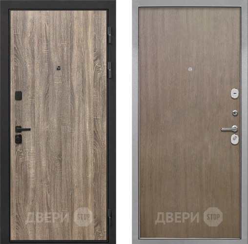 Входная металлическая Дверь Интекрон (INTECRON) Профит Black Дуб Турин Гладкая шпон Венге коричневый в Краснознаменске
