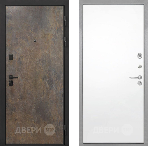 Входная металлическая Дверь Интекрон (INTECRON) Профит Black Гранж Гладкая Силк Сноу в Краснознаменске