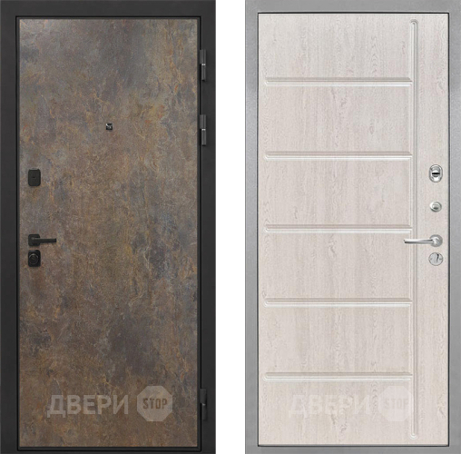 Входная металлическая Дверь Интекрон (INTECRON) Профит Black Гранж ФЛ-102 Сосна белая в Краснознаменске