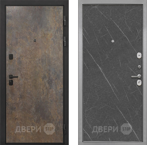 Входная металлическая Дверь Интекрон (INTECRON) Профит Black Гранж Гладкая Гранит лава оникс в Краснознаменске