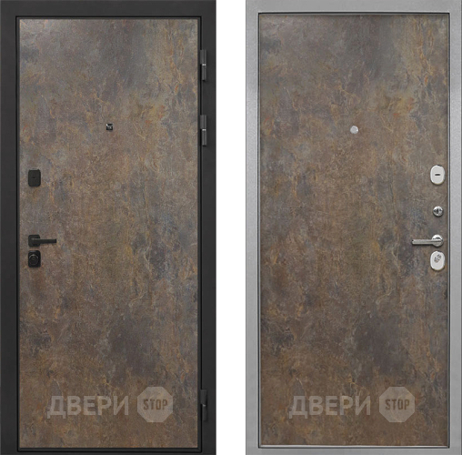 Входная металлическая Дверь Интекрон (INTECRON) Профит Black Гранж Гладкая Гранж в Краснознаменске