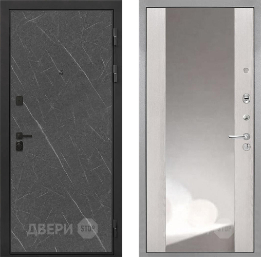 Входная металлическая Дверь Интекрон (INTECRON) Профит Black Гранит Лава Оникс ФЛЗ-516 Зеркало Сосна белая в Краснознаменске