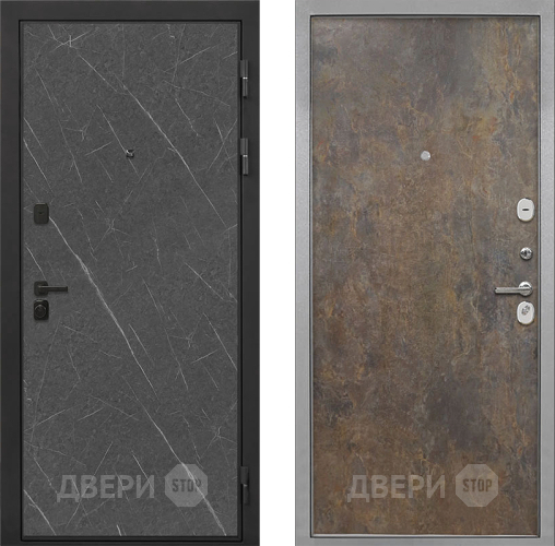Входная металлическая Дверь Интекрон (INTECRON) Профит Black Гранит Лава Оникс Гладкая Гранж в Краснознаменске