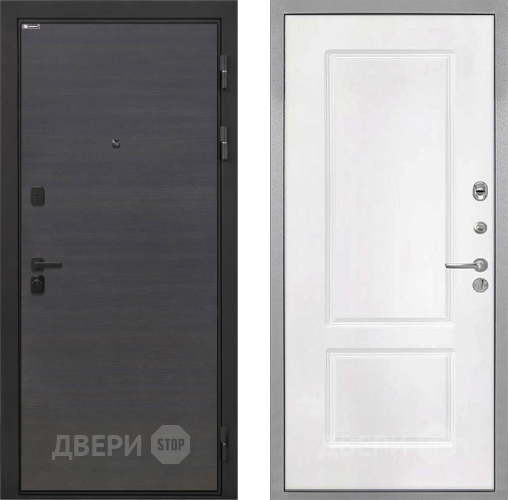 Входная металлическая Дверь Интекрон (INTECRON) Профит Black Эковенге КВ-2 Белый матовый в Краснознаменске