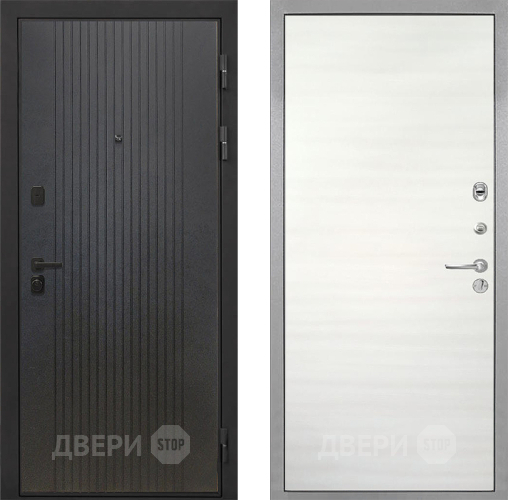 Входная металлическая Дверь Интекрон (INTECRON) Профит Black ФЛ-295 Гладкая Дуб сильвер поперечный в Краснознаменске