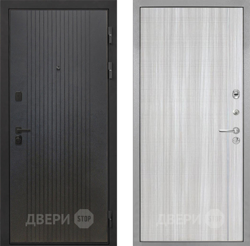 Входная металлическая Дверь Интекрон (INTECRON) Профит Black ФЛ-295 В-07 с молдингом Сандал белый в Краснознаменске