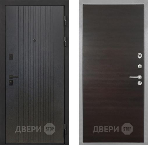 Входная металлическая Дверь Интекрон (INTECRON) Профит Black ФЛ-295 Гладкая Эковенге поперечный в Краснознаменске