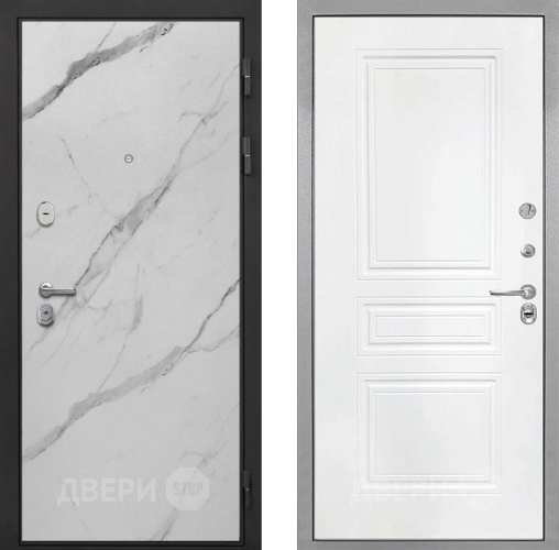 Входная металлическая Дверь Интекрон (INTECRON) Гектор Мрамор Арктик ФЛ-243 Белый матовый в Краснознаменске
