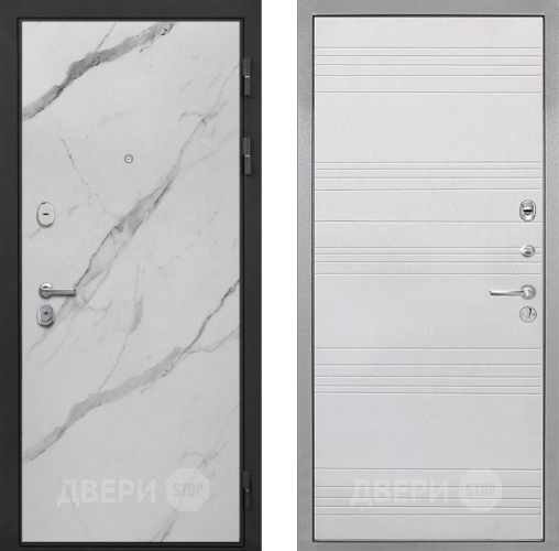 Входная металлическая Дверь Интекрон (INTECRON) Гектор Мрамор Арктик ФЛ-316 Белый ясень в Краснознаменске