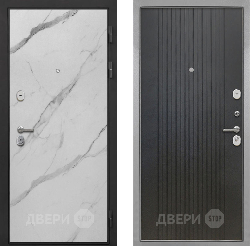 Входная металлическая Дверь Интекрон (INTECRON) Гектор Мрамор Арктик ФЛ-295 Лофт черный в Краснознаменске