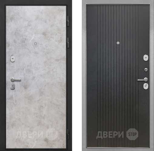 Входная металлическая Дверь Интекрон (INTECRON) Гектор Мрамор Светлый ФЛ-295 Лофт черный в Краснознаменске