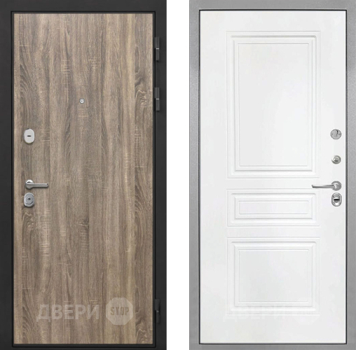 Входная металлическая Дверь Интекрон (INTECRON) Гектор Дуб Турин ФЛ-243 Белый матовый в Краснознаменске