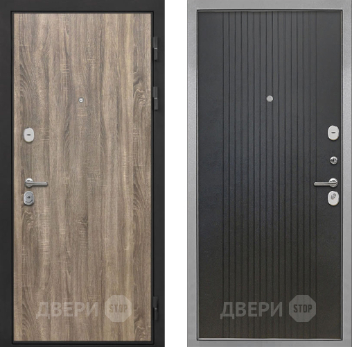 Входная металлическая Дверь Интекрон (INTECRON) Гектор Дуб Турин ФЛ-295 Лофт черный в Краснознаменске