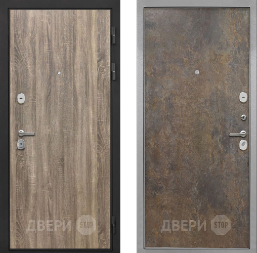 Входная металлическая Дверь Интекрон (INTECRON) Гектор Дуб Турин Гладкая Гранж в Краснознаменске
