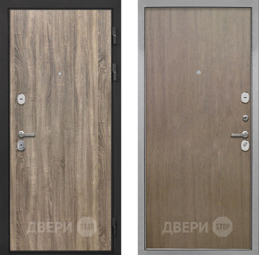 Входная металлическая Дверь Интекрон (INTECRON) Гектор Дуб Турин Гладкая шпон Венге коричневый в Краснознаменске