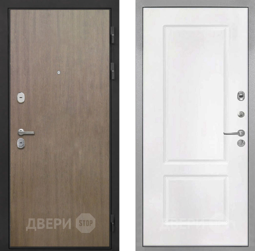 Входная металлическая Дверь Интекрон (INTECRON) Гектор Венге Коричневый КВ-2 Белый матовый в Краснознаменске