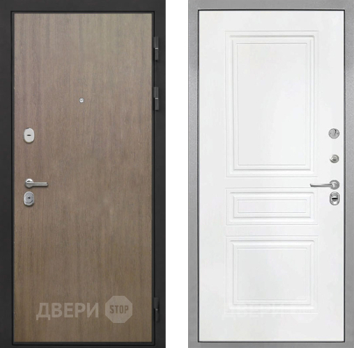 Входная металлическая Дверь Интекрон (INTECRON) Гектор Венге Коричневый ФЛ-243 Белый матовый в Краснознаменске