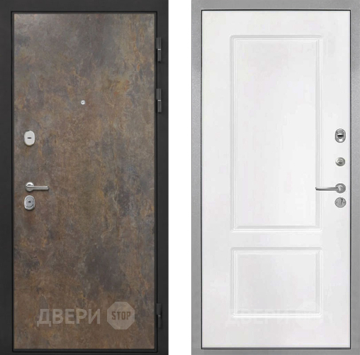 Входная металлическая Дверь Интекрон (INTECRON) Гектор Гранж КВ-2 Белый матовый в Краснознаменске