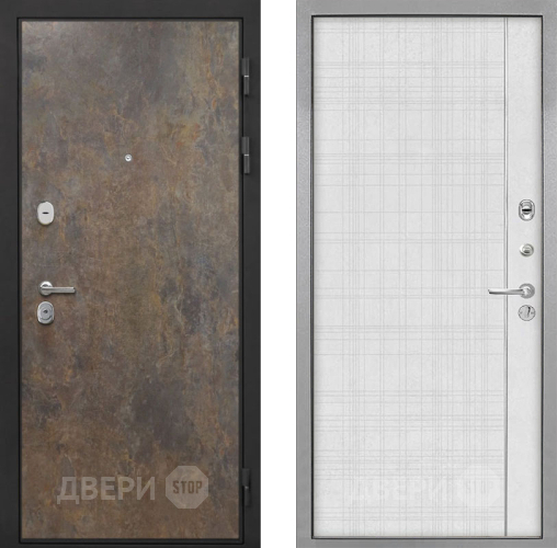 Входная металлическая Дверь Интекрон (INTECRON) Гектор Гранж В-07 с молдингом Лофт белый в Краснознаменске