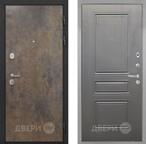 Входная металлическая Дверь Интекрон (INTECRON) Гектор Гранж ФЛ-243 Графит вуд дуб в Краснознаменске