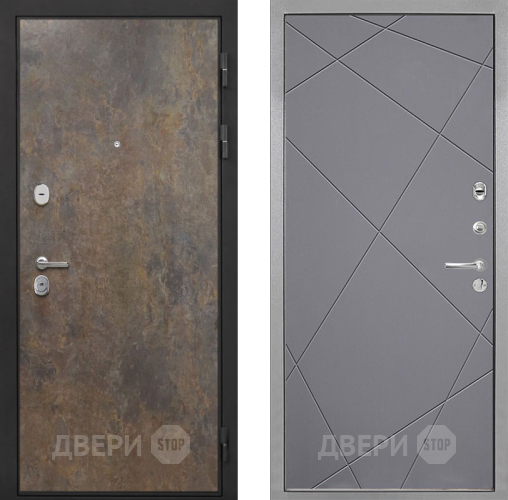 Входная металлическая Дверь Интекрон (INTECRON) Гектор Гранж Лучи-М Графит софт в Краснознаменске