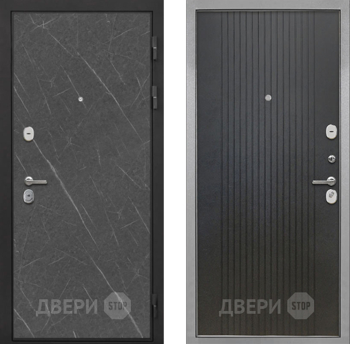 Входная металлическая Дверь Интекрон (INTECRON) Гектор Гранит Лава Оникс ФЛ-295 Лофт черный в Краснознаменске
