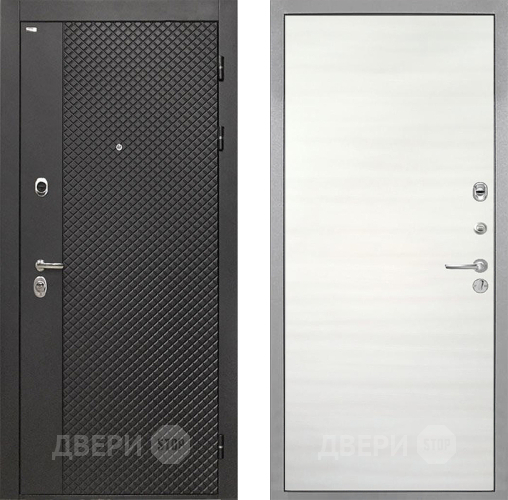 Входная металлическая Дверь Интекрон (INTECRON) Олимпия Black 4К Гладкая Дуб сильвер поперечный в Краснознаменске