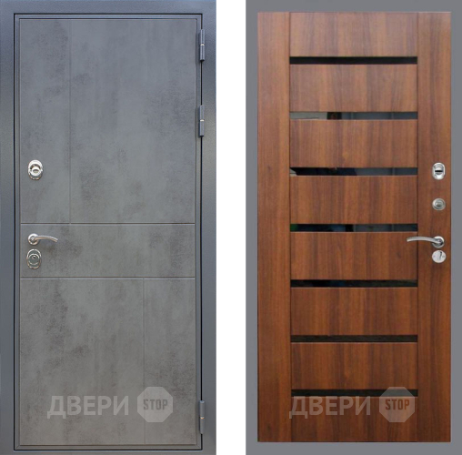 Входная металлическая Дверь Рекс (REX) ФЛ-290 СБ-14 стекло черное Орех бренди в Краснознаменске