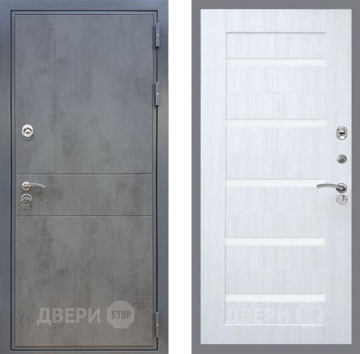 Входная металлическая Дверь Рекс (REX) ФЛ-290 СБ-14 стекло белое Сандал белый в Краснознаменске