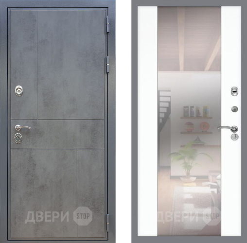Входная металлическая Дверь Рекс (REX) ФЛ-290 СБ-16 Зеркало Силк Сноу в Краснознаменске