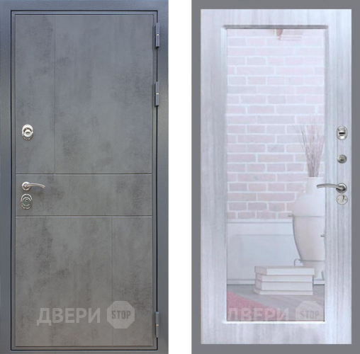 Входная металлическая Дверь Рекс (REX) ФЛ-290 Зеркало Пастораль Сандал белый в Краснознаменске