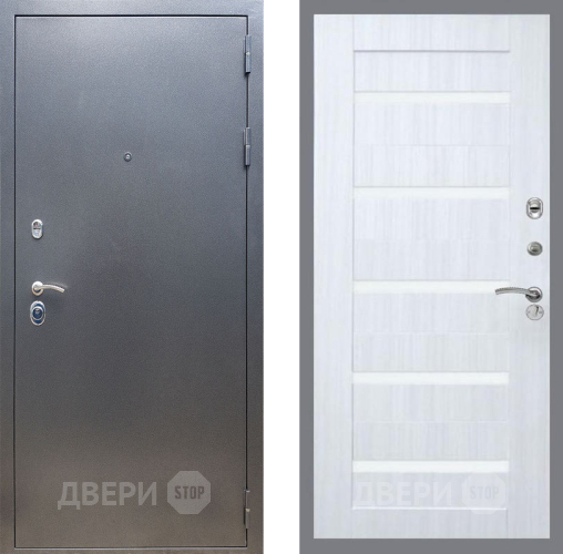 Входная металлическая Дверь Рекс (REX) 11 СБ-14 стекло белое Сандал белый в Краснознаменске