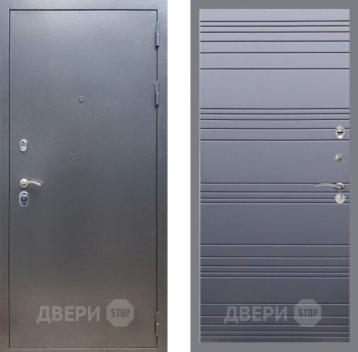 Входная металлическая Дверь Рекс (REX) 11 Line Силк титан в Краснознаменске