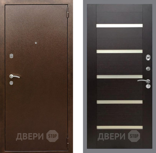 Дверь Рекс (REX) 1А Медный Антик СБ-14 стекло белое венге поперечный в Краснознаменске