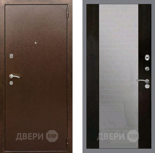 Входная металлическая Дверь Рекс (REX) 1А Медный Антик СБ-16 Зеркало Венге в Краснознаменске