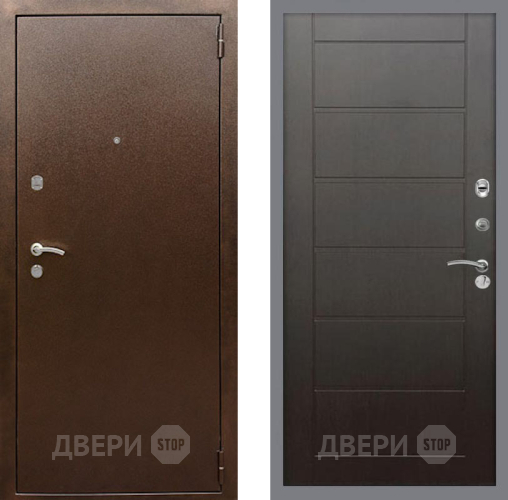 Входная металлическая Дверь Рекс (REX) 1А Медный Антик Сити Венге в Краснознаменске
