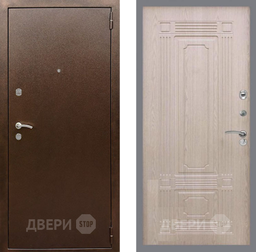 Входная металлическая Дверь Рекс (REX) 1А Медный Антик FL-2 Беленый дуб в Краснознаменске