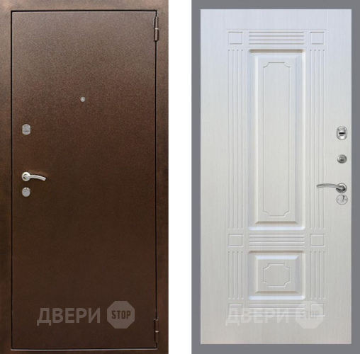 Входная металлическая Дверь Рекс (REX) 1А Медный Антик FL-2 Лиственница беж в Краснознаменске