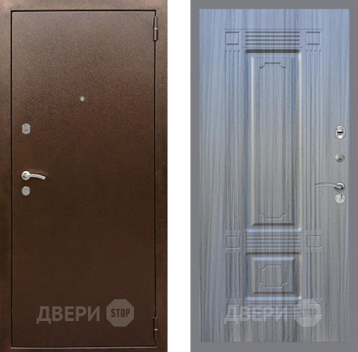 Входная металлическая Дверь Рекс (REX) 1А Медный Антик FL-2 Сандал грей в Краснознаменске