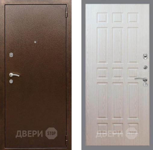 Входная металлическая Дверь Рекс (REX) 1А Медный Антик FL-33 Беленый дуб в Краснознаменске