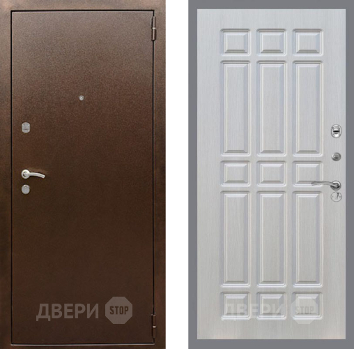 Входная металлическая Дверь Рекс (REX) 1А Медный Антик FL-33 Лиственница беж в Краснознаменске