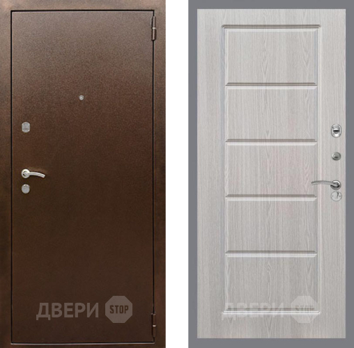 Входная металлическая Дверь Рекс (REX) 1А Медный Антик FL-39 Беленый дуб в Краснознаменске