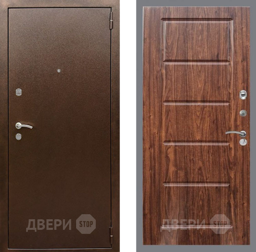 Входная металлическая Дверь Рекс (REX) 1А Медный Антик FL-39 орех тисненый в Краснознаменске