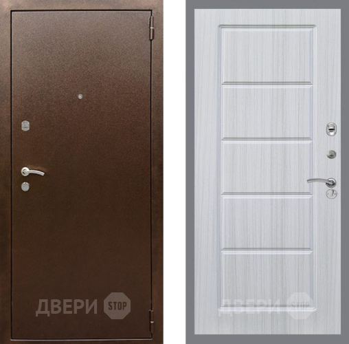 Входная металлическая Дверь Рекс (REX) 1А Медный Антик FL-39 Сандал белый в Краснознаменске